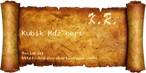 Kubik Róbert névjegykártya